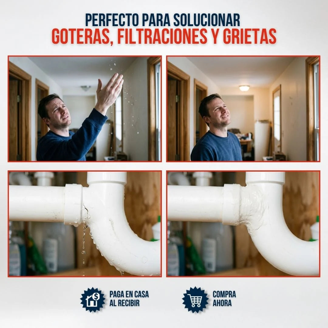Spray Sellador SealFix 700 ml | impermeabilizante contra filtraciones y grietas | sin maestros ni obras costosas!
