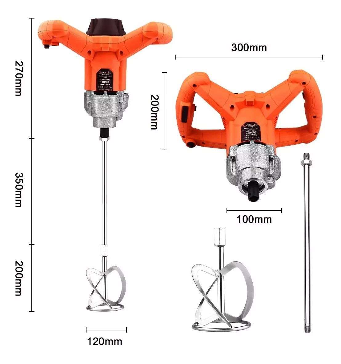 MEZCLADOR 1500 watts - para Cemento - Pintura - Hormigón - Barro - lechada.
