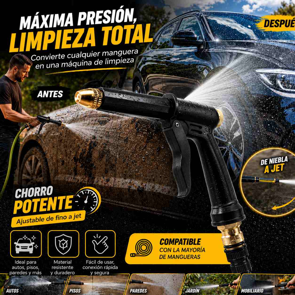 BOQUILLA PARA MANGUERA ALTA PRESIÓN PARA UNA LIMPIEZA IMPECABLE