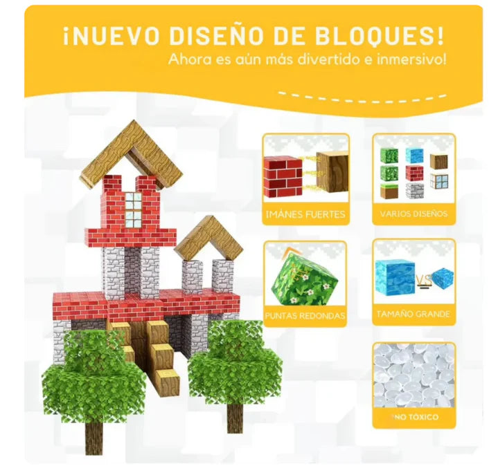 Bloques de Minecraft magnéticos Premium 28/56/84 Piezas – Tienda Valkyria