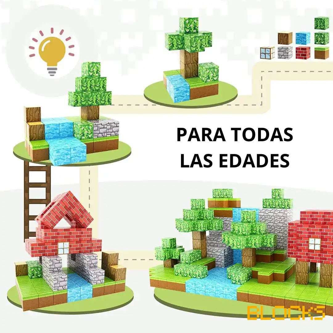 Bloques de Minecraft magnéticos Premium 28/56/84 Piezas – Tienda Valkyria