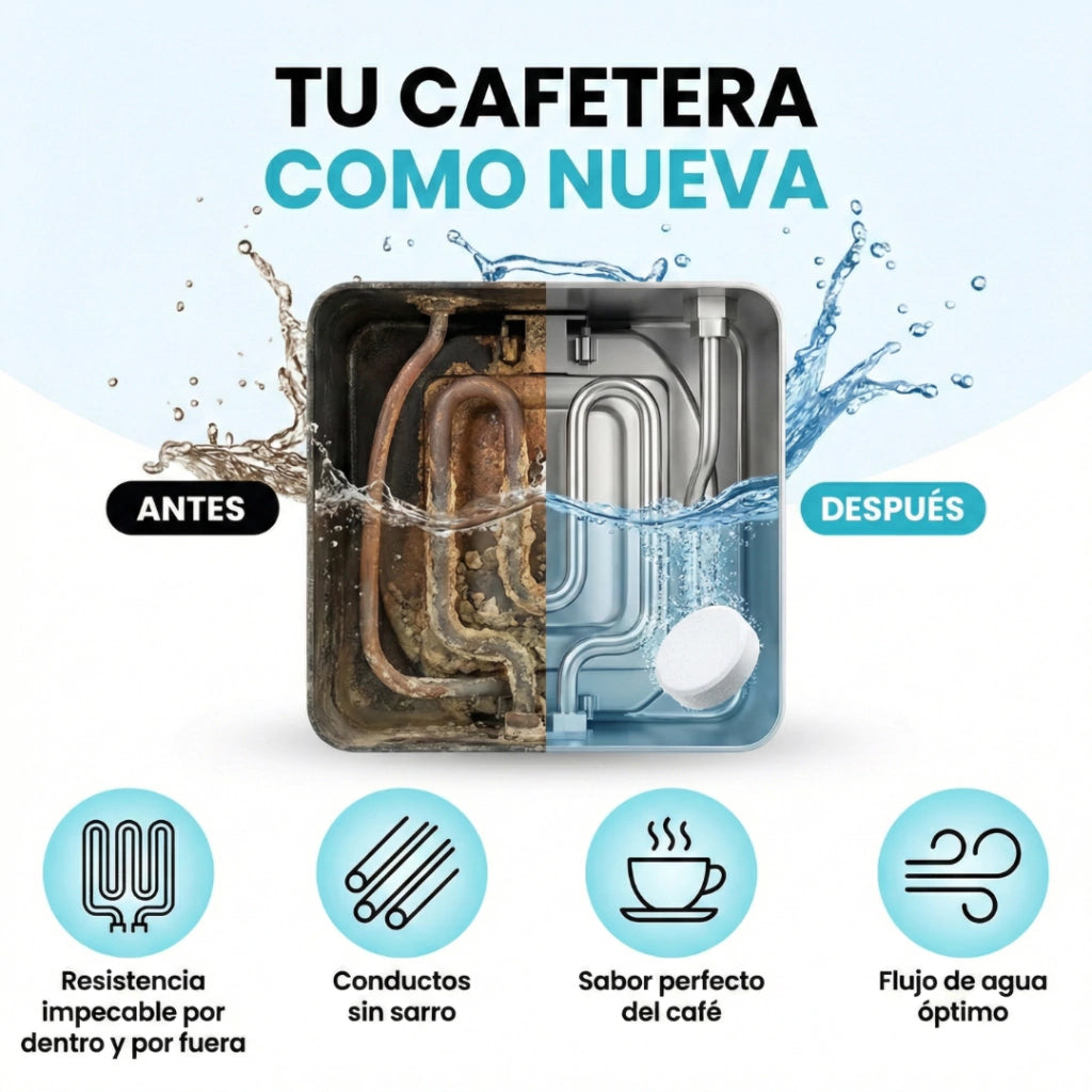 Pack 12 pastillas limpia Cafetera - Deja Tu Cafetera como el Primer Dia | 12 Meses de limpieza