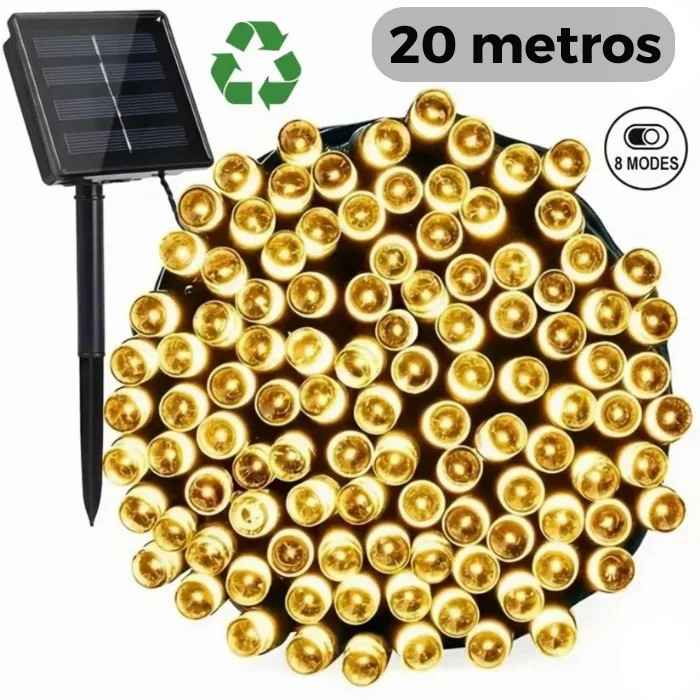 Luces de Navidad Solares 20 Metros | Decoración sin enchufes 🎄