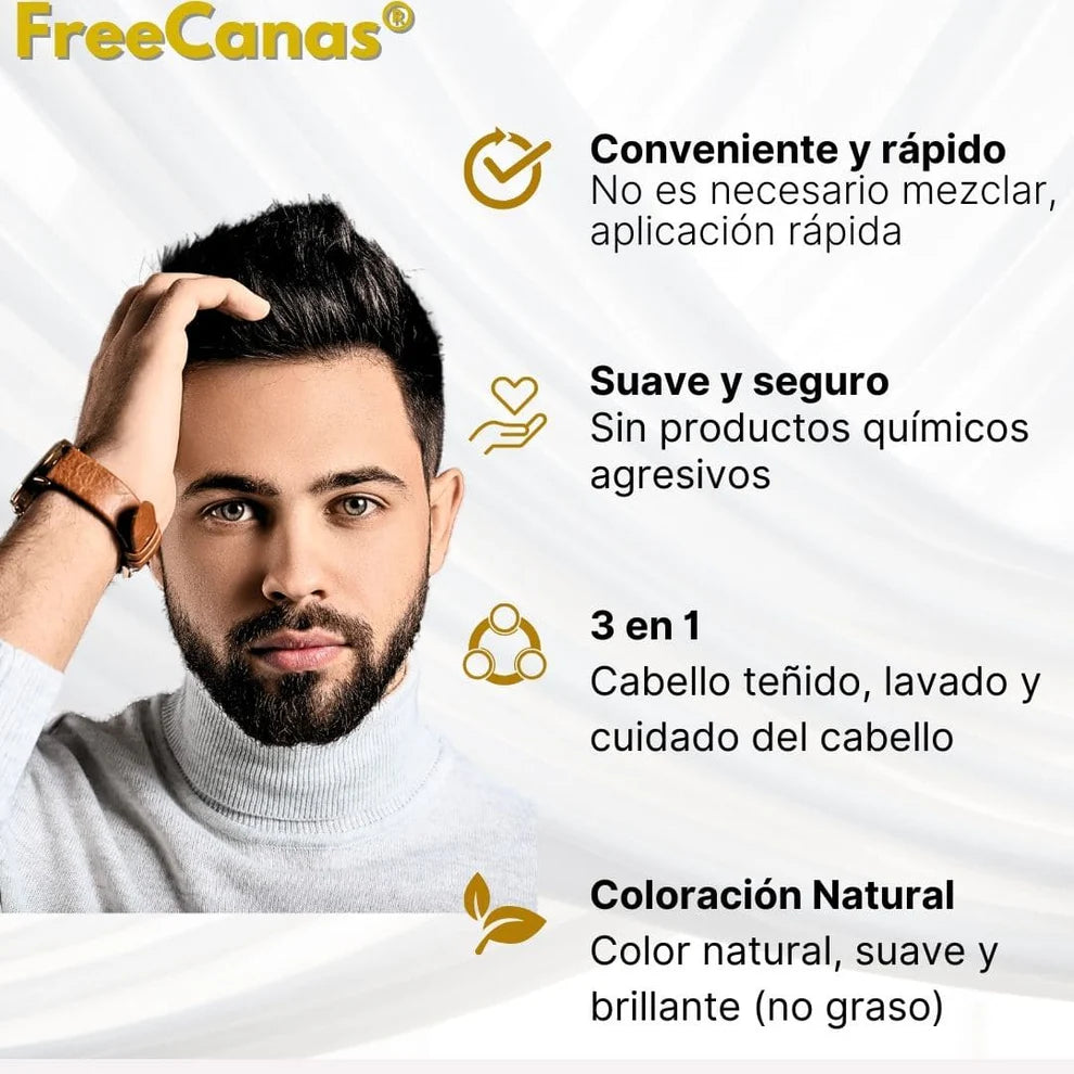 FreeCanas | Shampoo Cubre Canas Desde el Primer Uso, Sin Dañar tu Cabello