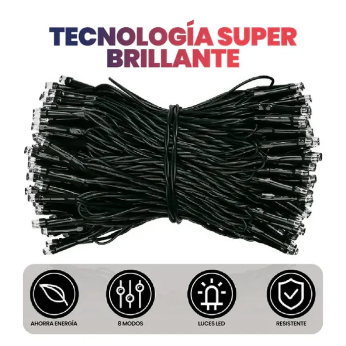 Luces de Navidad Solares 20 Metros | Decoración sin enchufes 🎄