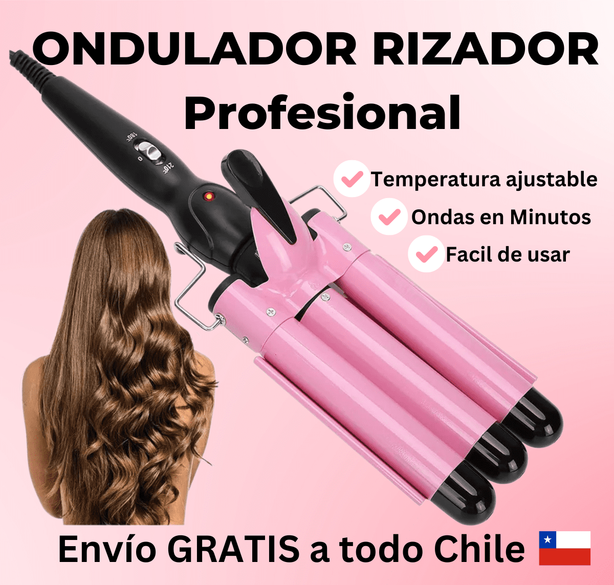 Ondulador Rizador De Pelo Profesional LUXE WAVE PRO