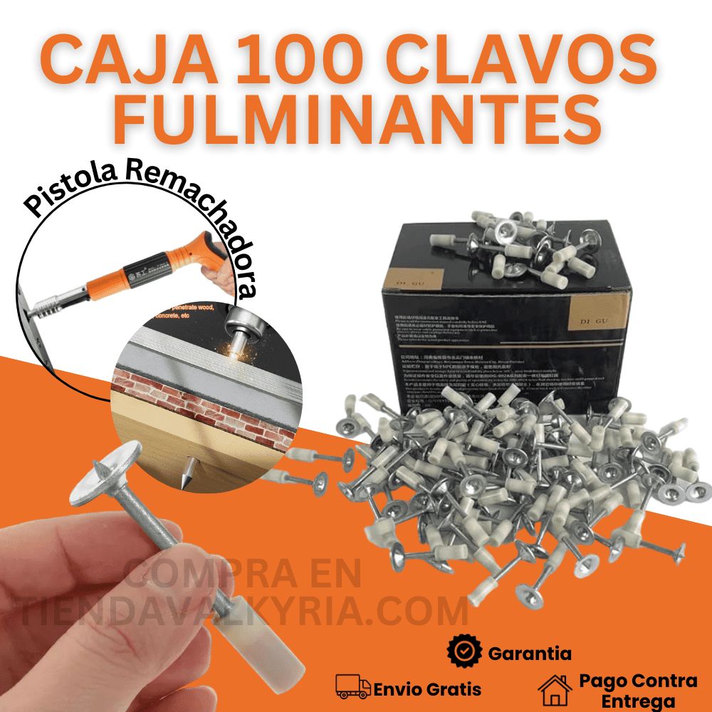 Caja 100 Clavos con Fulminante para Pistola Remachadora