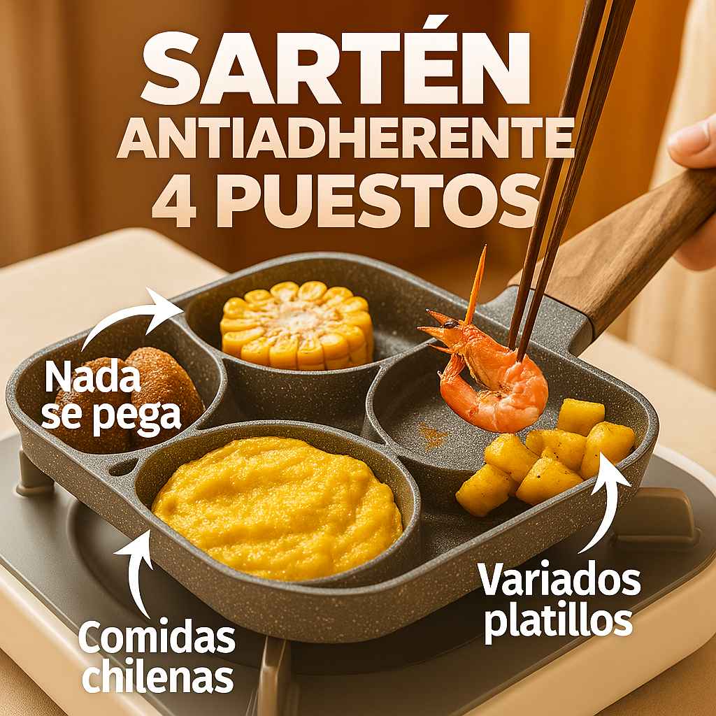 Sartén Antiadherente de 4 Divisiones