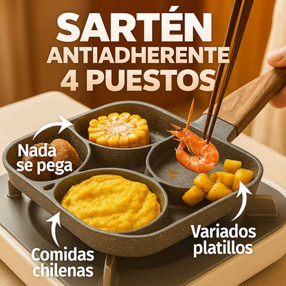 Sartén Antiadherente de 4 Divisiones