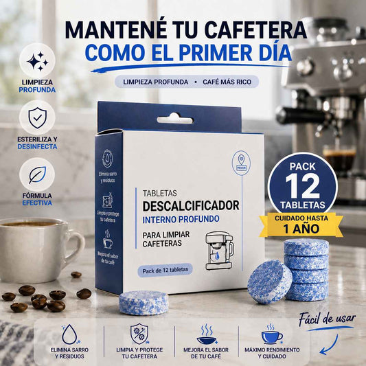 Pack 12 pastillas limpia Cafetera - Deja Tu Cafetera como el Primer Dia | 12 Meses de limpieza