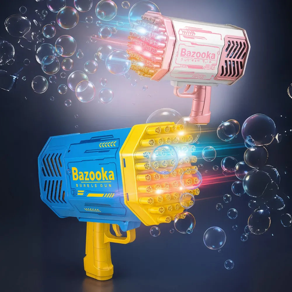 Pistola Lanzadora De Burbujas Automatica Bazooka con luces led | Diversion sin Limites 🫧🌈