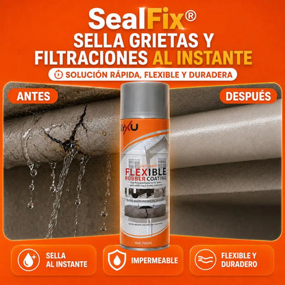 Spray Sellador SealFix 700 ml | impermeabilizante contra filtraciones y grietas | sin maestros ni obras costosas!