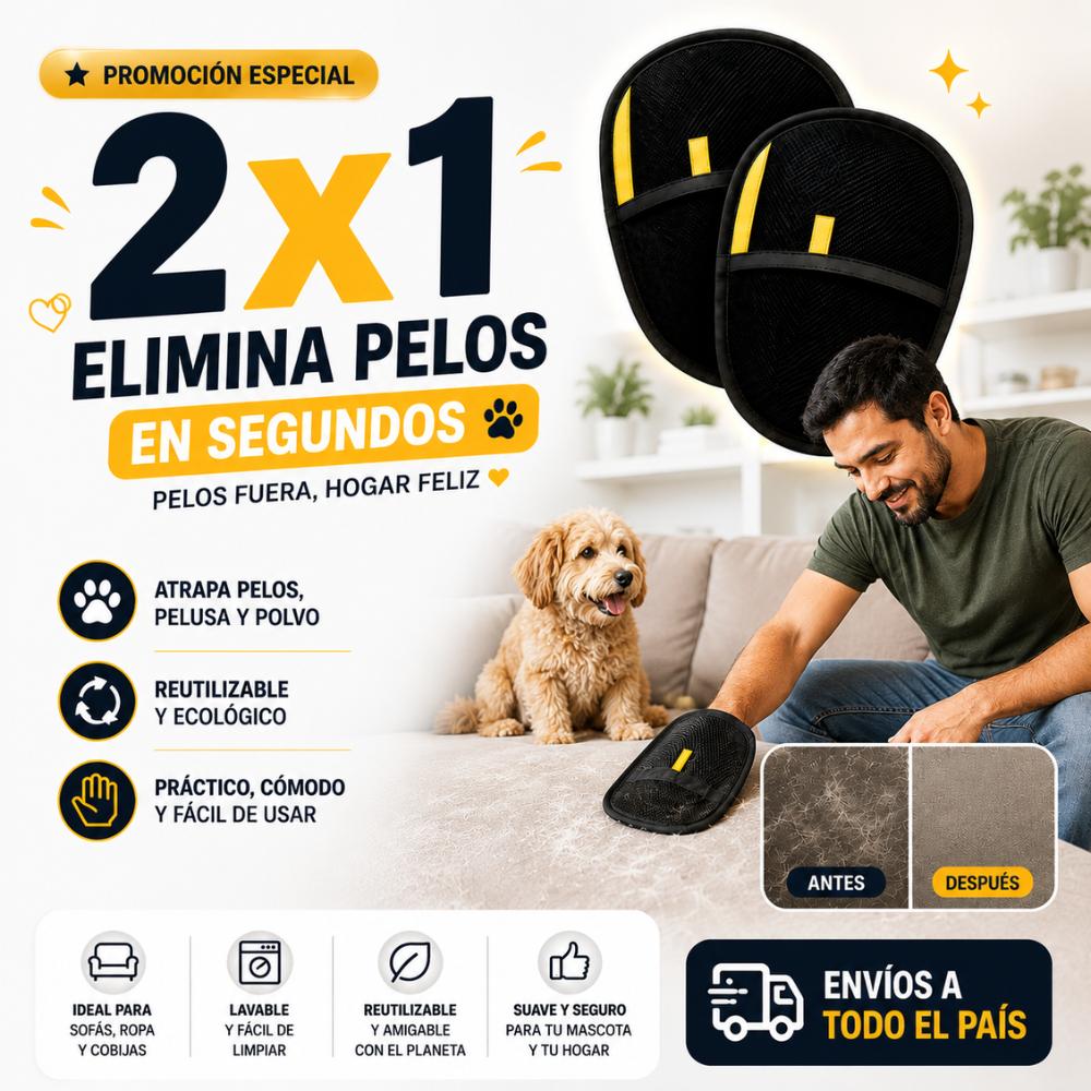 PROMO 2X1 | Guante Removedor de Pelos | Hogar limpio, mascotas felices