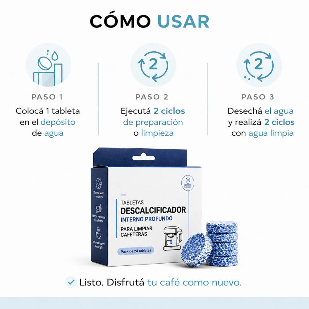 Pack 12 pastillas limpia Cafetera - Deja Tu Cafetera como el Primer Dia | 12 Meses de limpieza