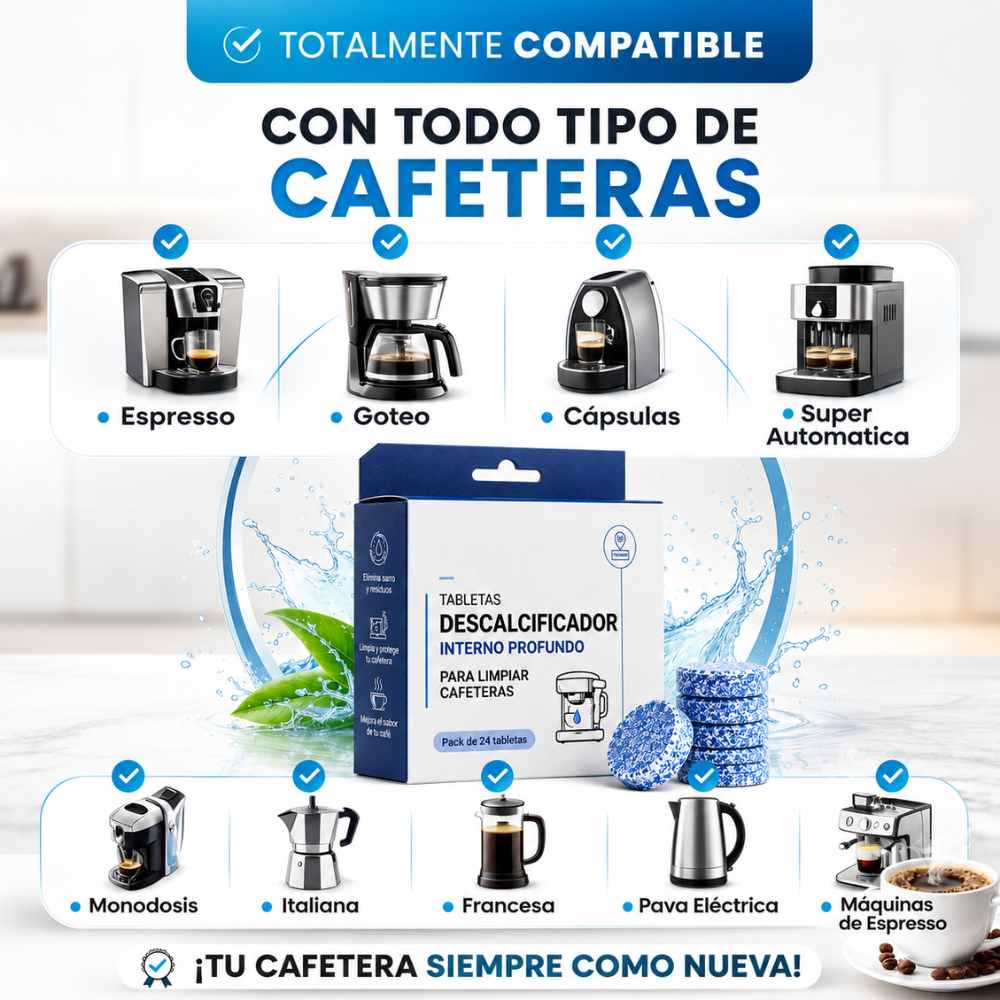 Pack 12 pastillas limpia Cafetera - Deja Tu Cafetera como el Primer Dia | 12 Meses de limpieza