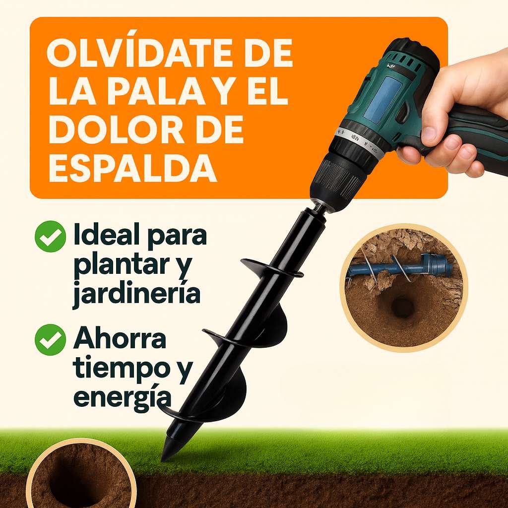 Broca Ahoyador para Plantar Jardín 5x22 cm para tu taladro