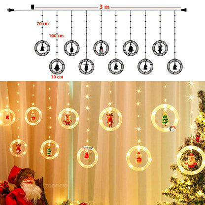 Pack 10 Guirnaldas Redonda LED con Figuras Navideñas
