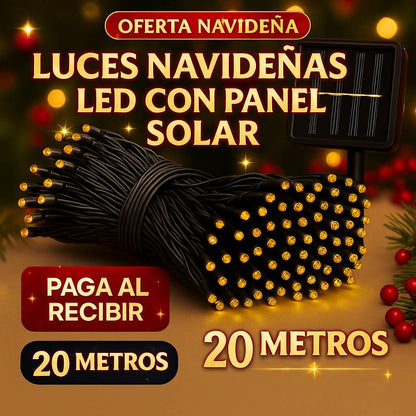 Luces de Navidad Solares 20 Metros | Decoración sin enchufes 🎄