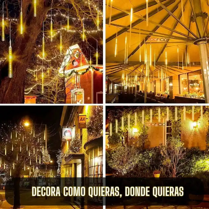 LUCES LED SOLAR LLUVIA DE METEORITO PARA NAVIDAD | El brillo que hace la diferencia 🌟