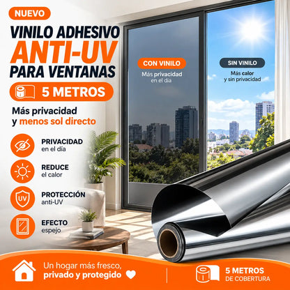 Vinilo Adhesivo Anti-UV para Ventanas 5 Metros | Más Privacidad y Menos Sol Directo