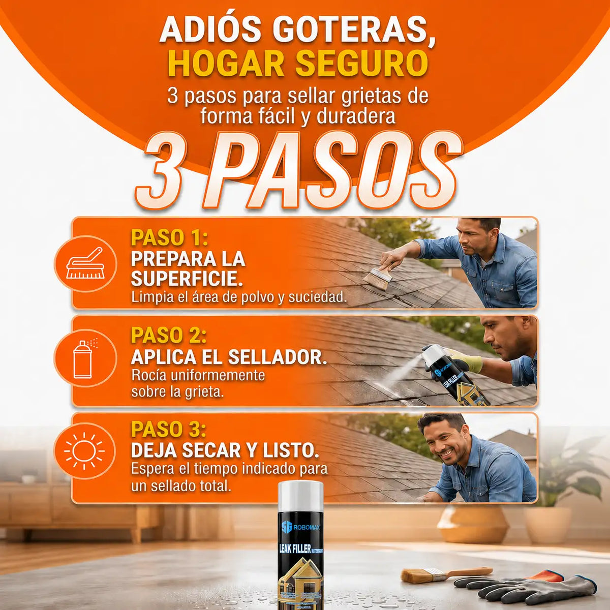 Spray Sellador SealFix | impermeabilizante contra filtraciones y grietas | sin maestros ni obras costosas!